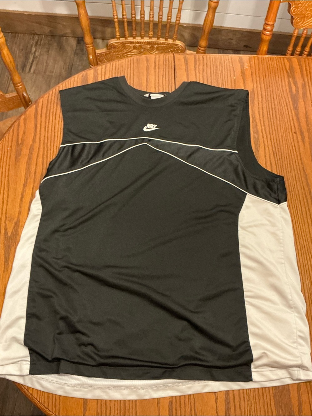 Retro Nike Sleeveless Jersey Black & White Size 3XL